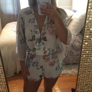 Olivaceous Floral Romper